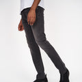 Dark Grey - Side - Crosshatch Mens Svelte Stretch Jeans