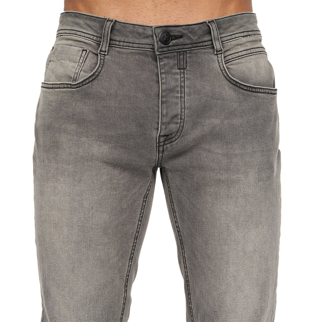 Light Grey Wash - Side - Crosshatch Mens Malcolm Slim Jeans