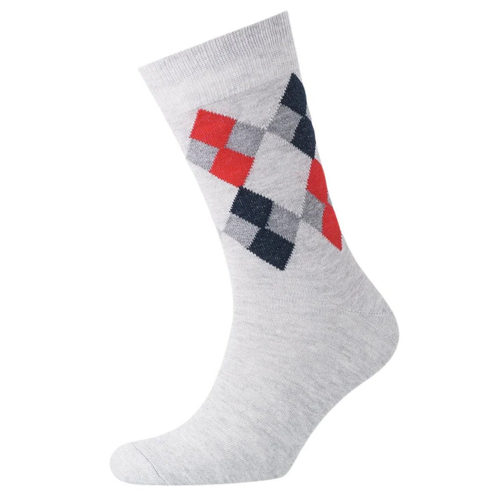 Light Grey-Night Sky - Lifestyle - Money Mens Diamond Socks (Pack of 3)