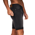 Black - Side - Crosshatch Mens Tadcaster Denim Shorts