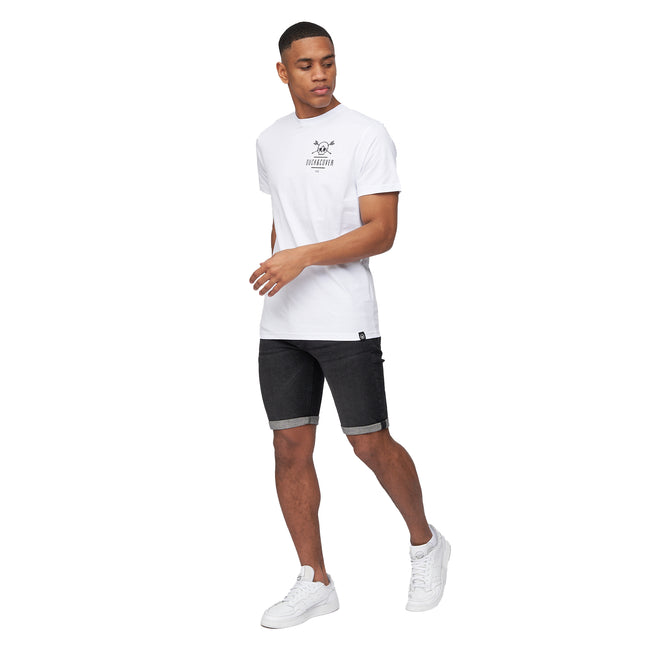 Black Wash - Close up - Duck and Cover Mens Mustone Denim Shorts