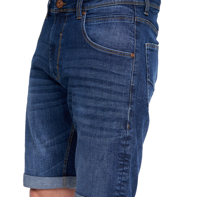 Dark Wash - Pack Shot - Duck and Cover Mens Mustone Denim Shorts