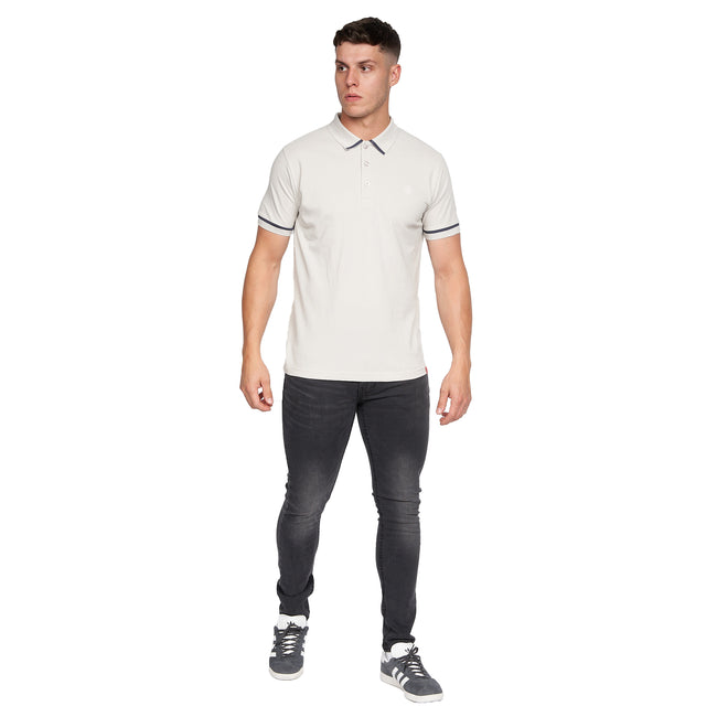Off White - Close up - Duck and Cover Mens Trippere Polo Shirt