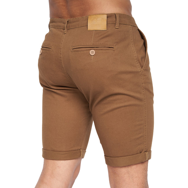 Cinnamon - Back - Crosshatch Mens Sinwood Chino Shorts
