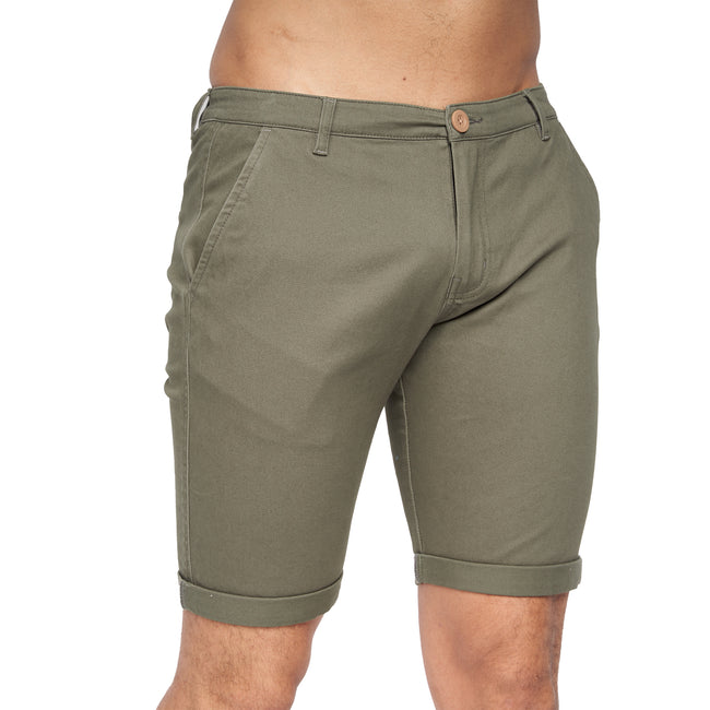 Khaki - Front - Crosshatch Mens Sinwood Chino Shorts