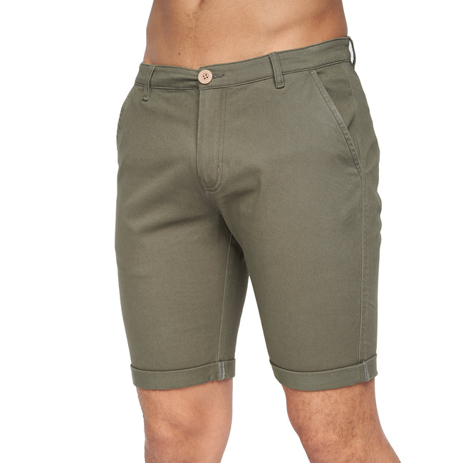 Khaki - Side - Crosshatch Mens Sinwood Chino Shorts