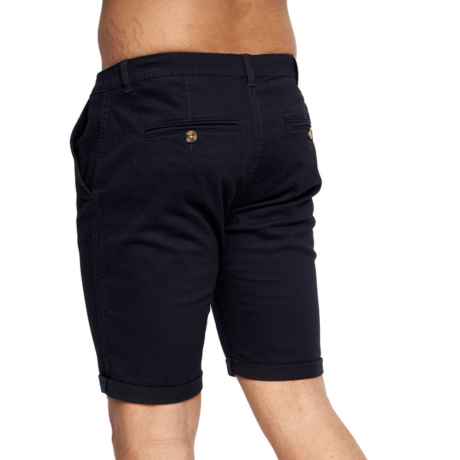 Navy - Back - Crosshatch Mens Sinwood Chino Shorts