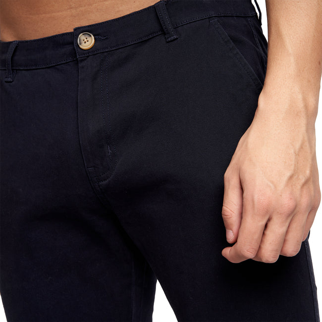 Navy - Lifestyle - Crosshatch Mens Sinwood Chino Shorts