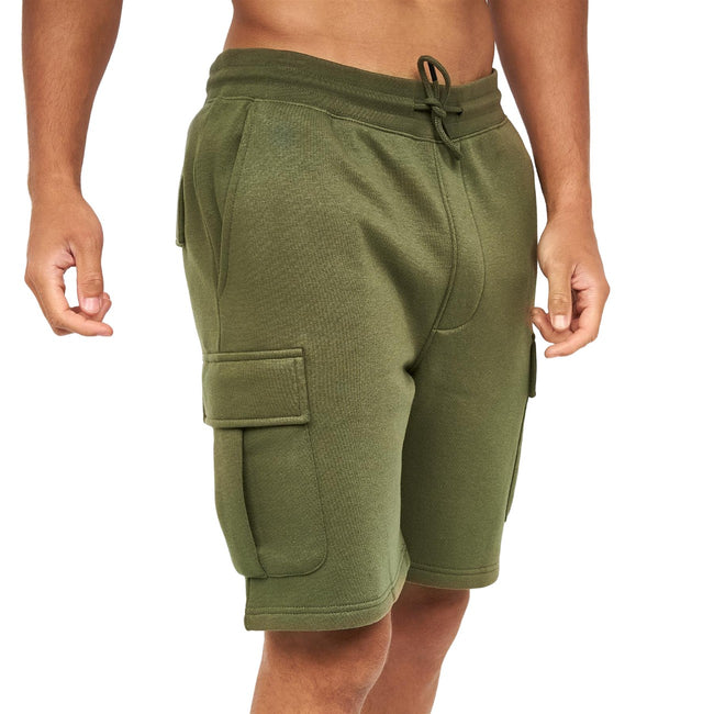 Dark Olive - Front - Crosshatch Mens Seagaro Cargo Shorts