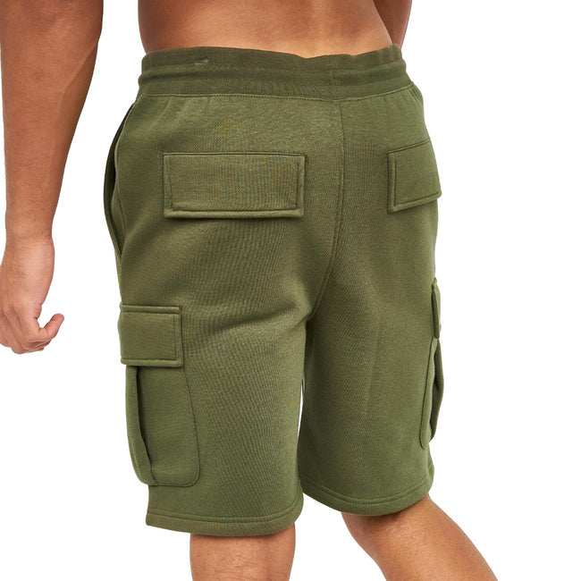 Dark Olive - Back - Crosshatch Mens Seagaro Cargo Shorts