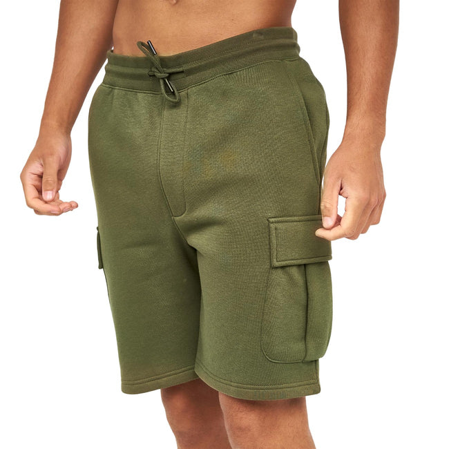 Dark Olive - Side - Crosshatch Mens Seagaro Cargo Shorts