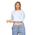 Dusty Blue - Side - Juice Womens-Ladies Catalina Crew Neck Crop Sweatshirt
