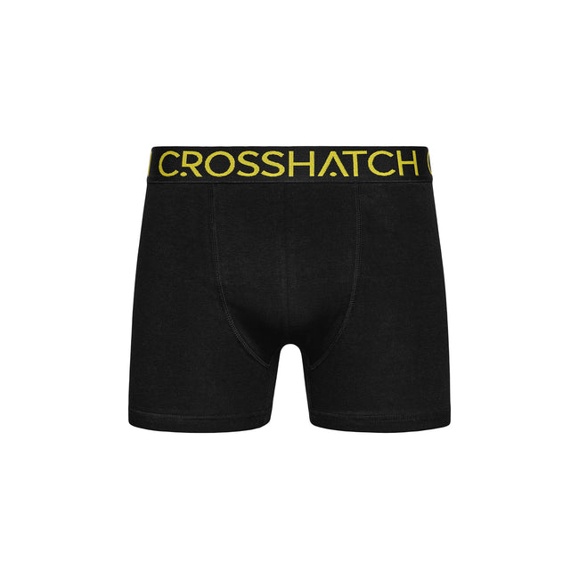 Black - Lifestyle - Crosshatch Mens Chasma Boxer Shorts (Pack of 3)
