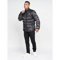 Black - Pack Shot - Born Rich Mens Carlito Camo Oversized Padded Jacket