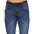 Dark Wash - Side - Duck and Cover Mens Tranfold Slim Jeans