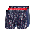 Navy-Blue - Front - Duck and Cover Mens Stamper Boxer Shorts (Pack of 3)