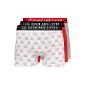 Red - Front - Duck and Cover Mens Stamper Boxer Shorts (Pack of 3)