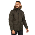 Dark Olive - Side - Crosshatch Mens Parkmoore Parka