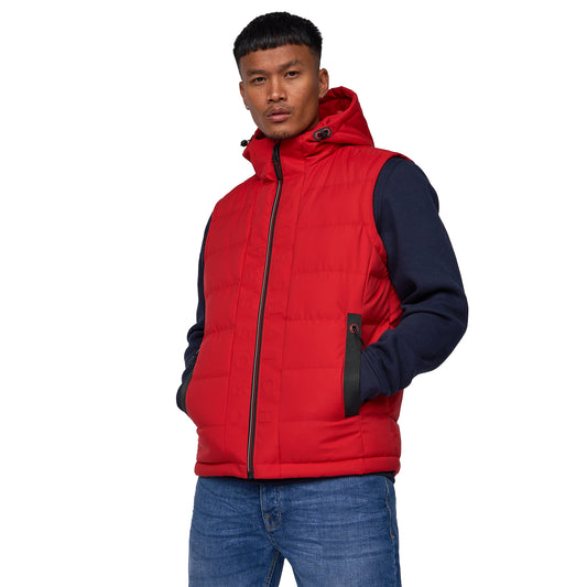 Red - Front - Crosshatch Mens Kampnew Embossed Gilet