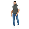 Deep Olive - Pack Shot - Crosshatch Mens Kampleys Embossed Gilet