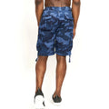 Blue - Back - Crosshatch Mens Jimster Camo Cargo Shorts