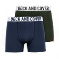 Green-Blue - Front - Duck and Cover Mens Galton Boxer Shorts (Pack of 2)
