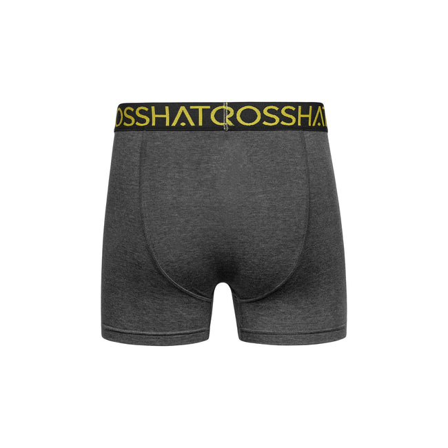 Charcoal - Back - Crosshatch Mens Chasma Boxer Shorts (Pack of 3)