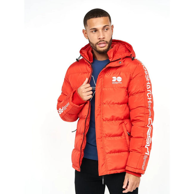 Red - Lifestyle - Crosshatch Mens Farnworth Padded Jacket