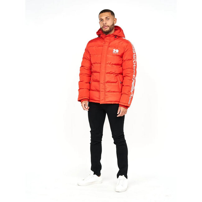 Red - Close up - Crosshatch Mens Farnworth Padded Jacket
