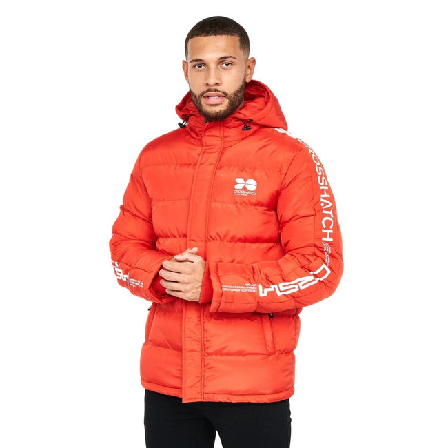Red - Front - Crosshatch Mens Farnworth Padded Jacket
