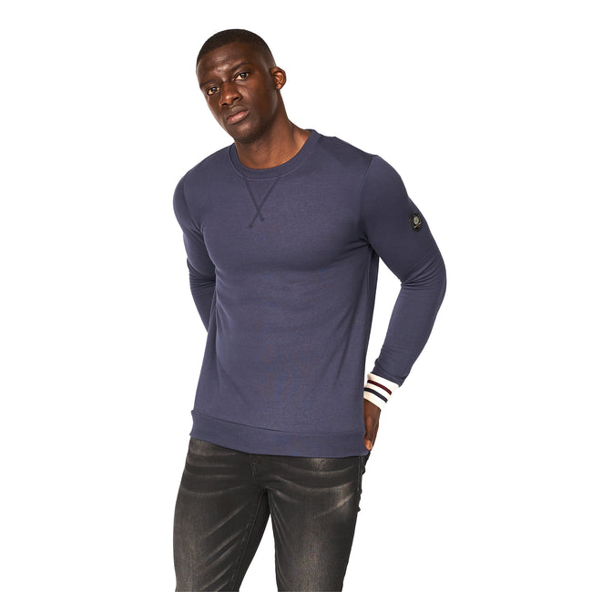 Black Iris - Front - Smith & Jones Mens Anzari Crew Neck Sweatshirt