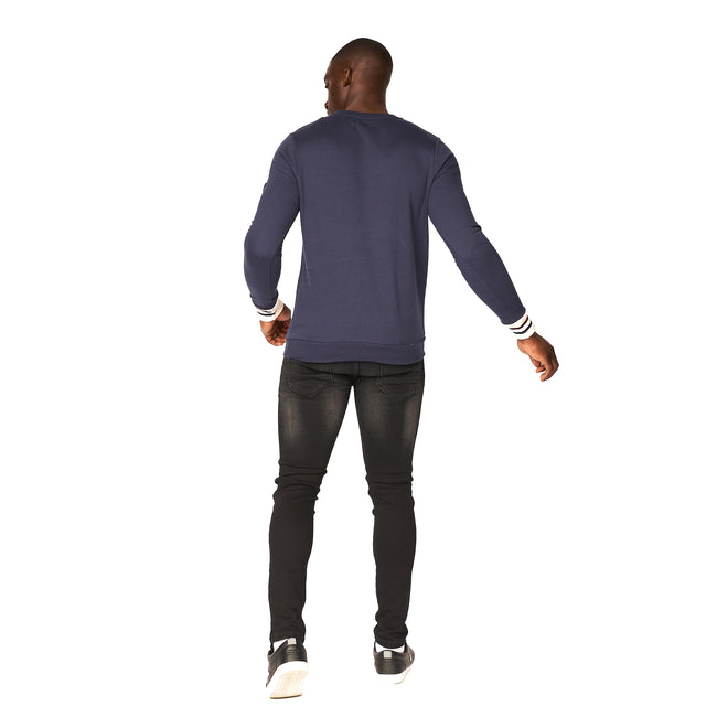 Black Iris - Back - Smith & Jones Mens Anzari Crew Neck Sweatshirt