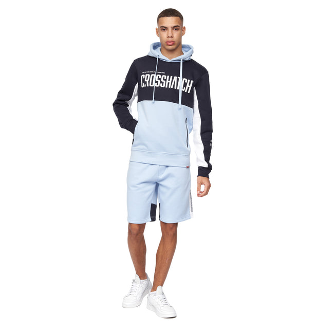 Navy-Light Blue - Lifestyle - Crosshatch Mens Compounds Hoodie