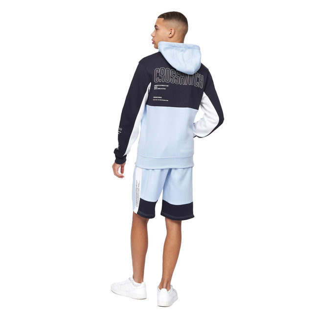 Navy-Light Blue - Back - Crosshatch Mens Compounds Hoodie