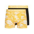 Yellow - Front - Crosshatch Mens Kamzon Boxer Shorts (Pack of 2)
