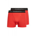 Red - Front - Crosshatch Mens Hexter Boxer Shorts (Pack Of 2)