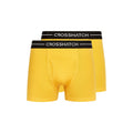 Yellow - Front - Crosshatch Mens Hexter Boxer Shorts (Pack of 2)