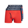 Red-Navy - Front - Crosshatch Mens Payso Boxer Shorts (Pack of 3)