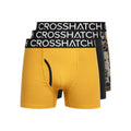 Yellow - Front - Crosshatch Mens Lynol Boxer Shorts (Pack of 3)