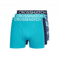Teal - Front - Crosshatch Mens Lynol Boxer Shorts (Pack of 3)