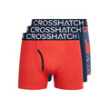 Red - Front - Crosshatch Mens Lynol Boxer Shorts (Pack of 3)
