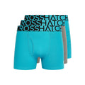 Teal - Front - Crosshatch Mens Typan Boxer Shorts (Pack of 3)