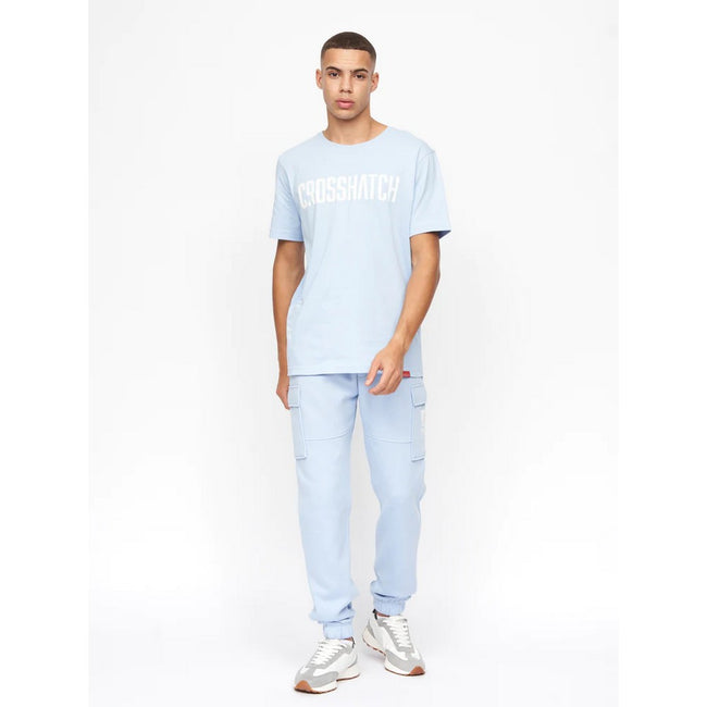 Light Blue - Close up - Crosshatch Mens Holdouts Jogging Bottoms