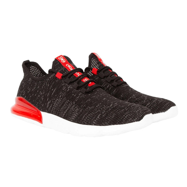 Black-Red - Front - Crosshatch Mens Smitlay MVE Trainers