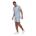 Light Blue - Close up - Duck and Cover Mens Gathport Swim Shorts