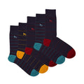 Blue-Red-Yellow - Front - Bewley & Ritch Mens Towan Socks (Pack of 5)