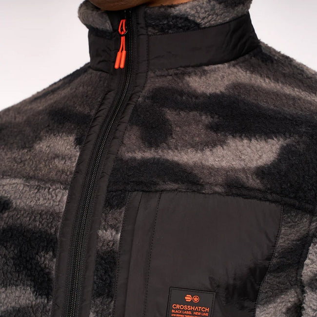 Black - Side - Crosshatch Mens Cramtowns Fleece Jacket