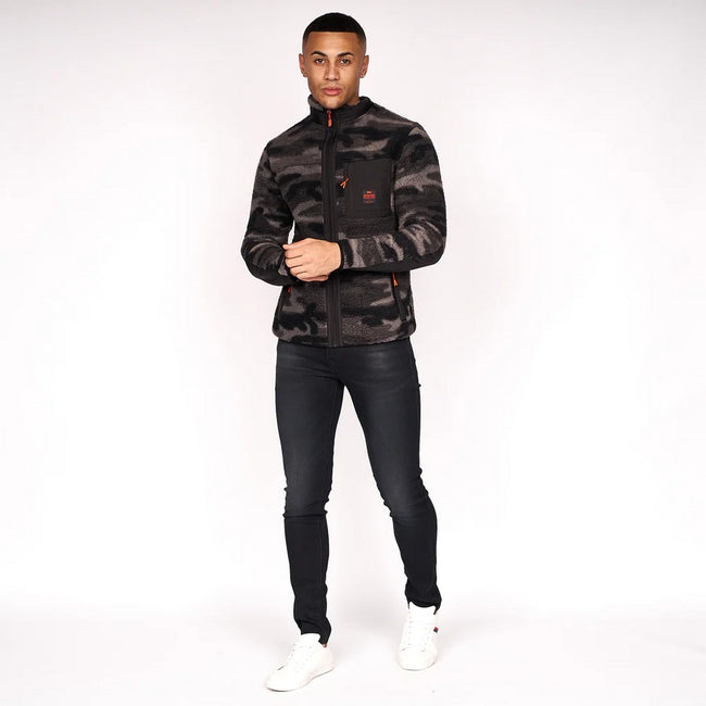 Black - Pack Shot - Crosshatch Mens Cramtowns Fleece Jacket