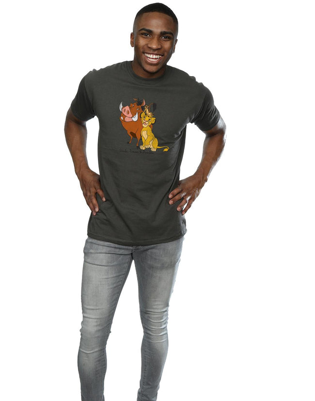 Light Graphite - Lifestyle - The Lion King Mens Classic Simba Timon & Pumba Heather T-Shirt