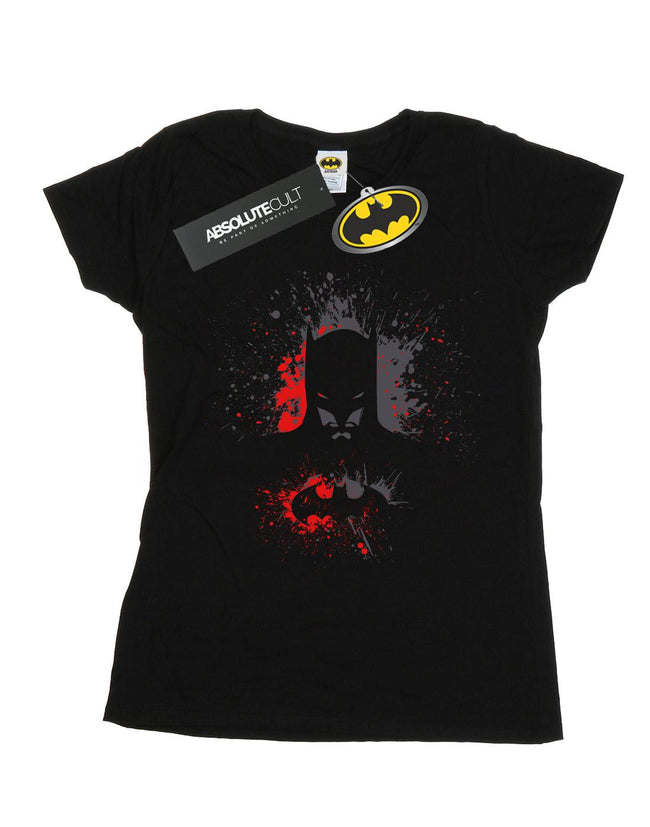 Black - Front - DC Comics Womens-Ladies Batman Splash Cotton T-Shirt